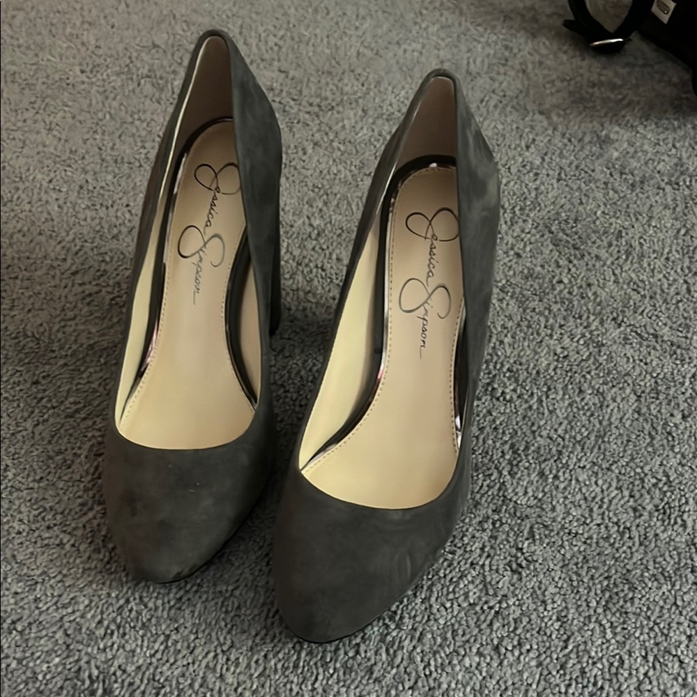 Jessica Simpson Gray Suede Heels